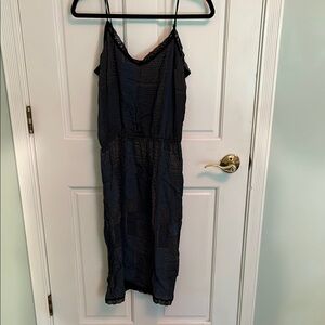 Sam & Lavi Black Spaghetti Strap Slip Dress Midi